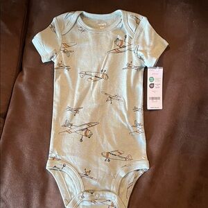Carter's Sky Blue Airplane Bodysuit